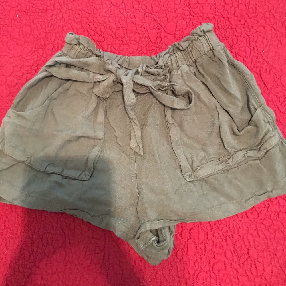 Green Tie Shorts